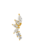 Orelia curved crystal cluster barbell earring gold (British brand)