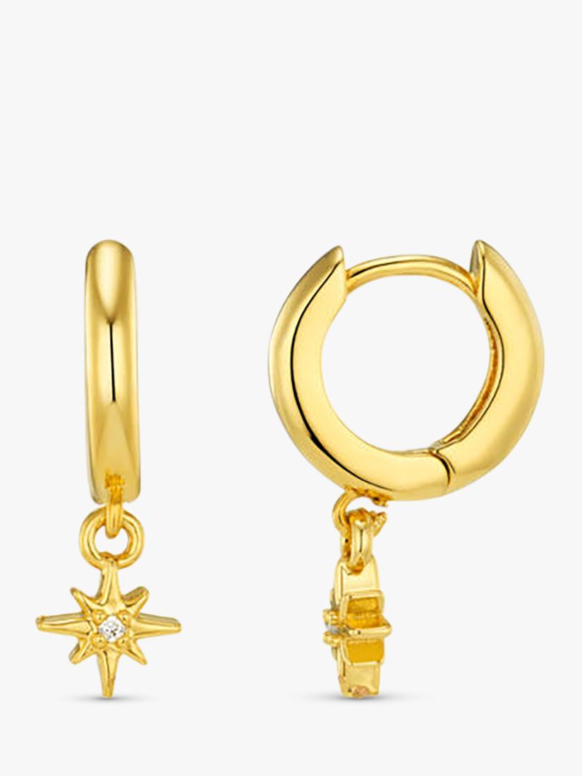 Orelia Starburst Cubic Zirconia Micro Huggie Hoop Earrings, UK version