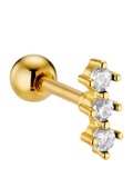 Orelia gold crystal trio barbell stud earring, UK version