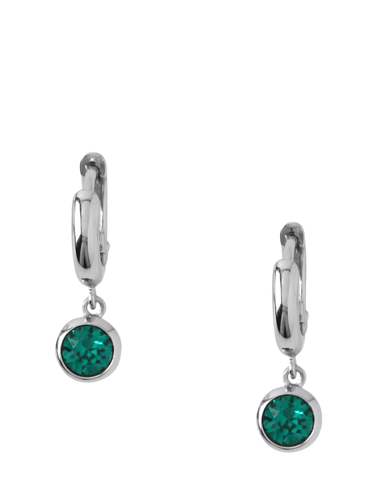 Orelia Swarovski crystal drop huggie hoop earrings silver (British brand)