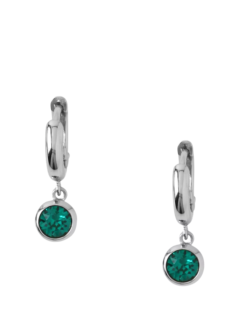 Orelia Swarovski crystal drop huggie hoop earrings silver (British brand)