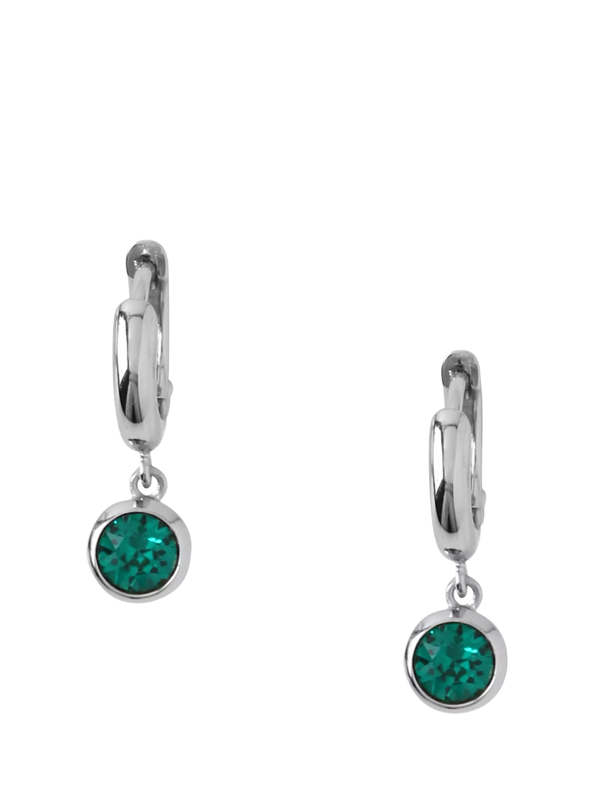 Orelia Swarovski crystal drop huggie hoop earrings silver (British brand)