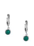 Orelia Swarovski crystal drop huggie hoop earrings silver (British brand)