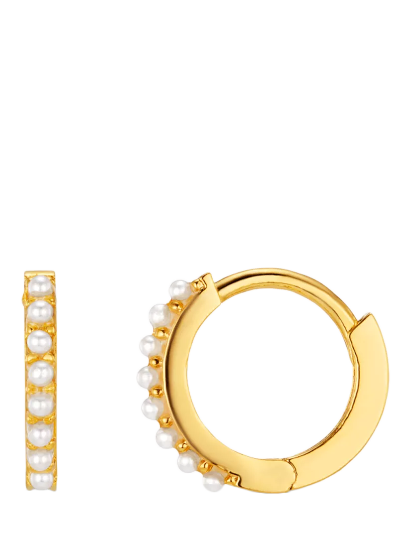 Orelia pearl mini hoop earrings, UK version