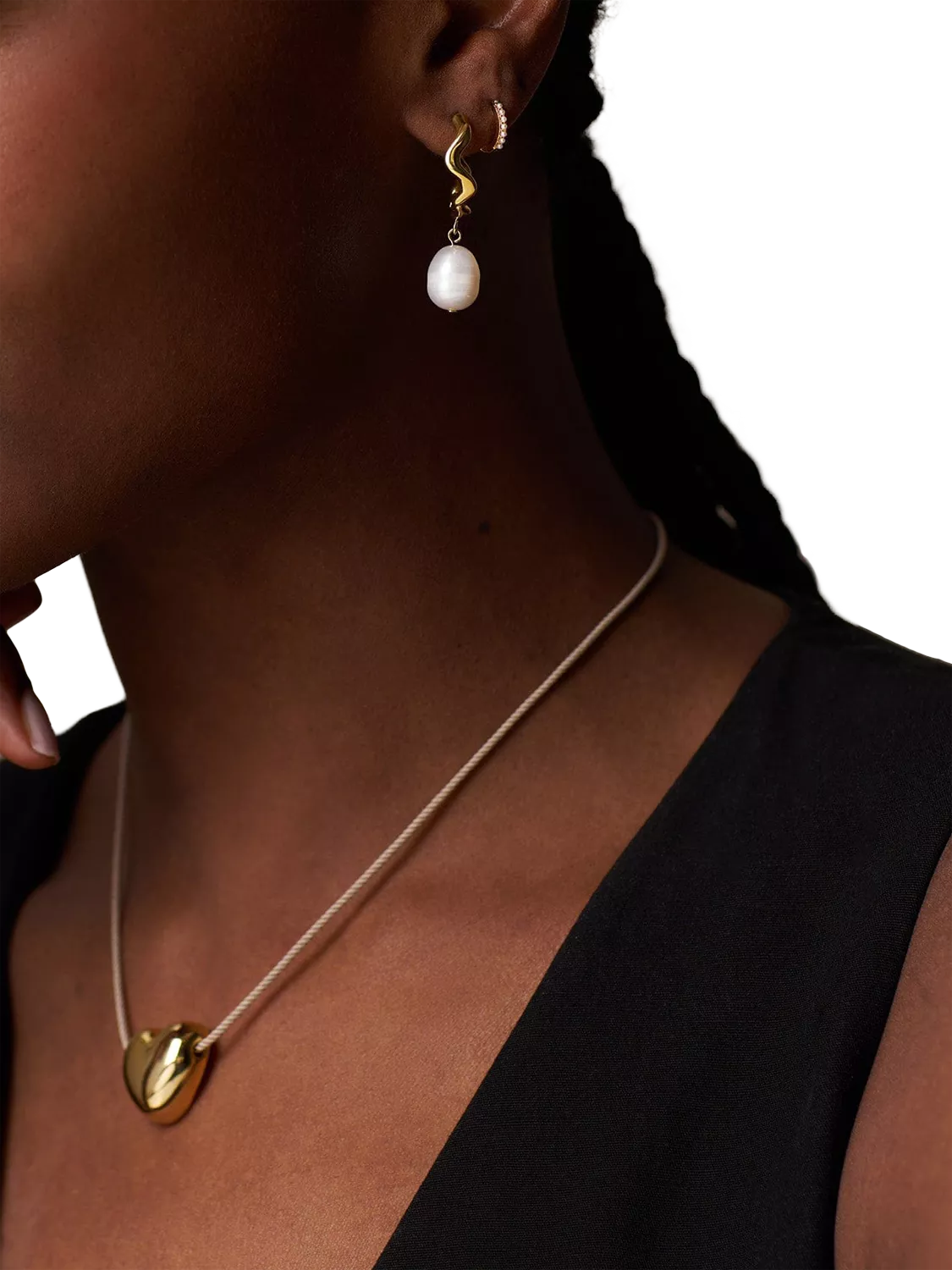Orelia pearl mini hoop earrings, UK version
