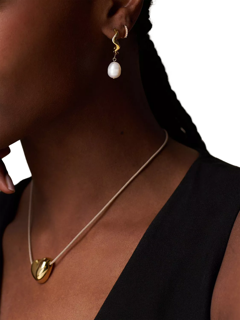 Orelia pearl mini hoop earrings, UK version