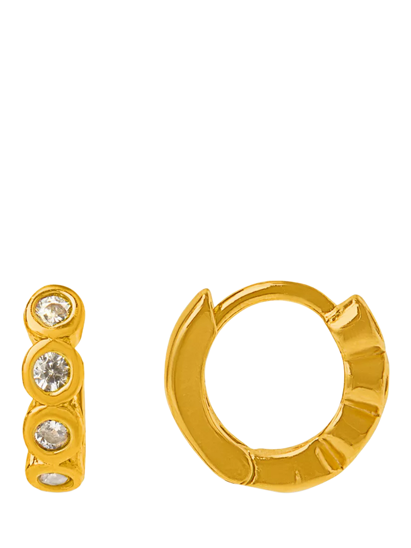 Orelia tiny pavé micro hoop earrings pale gold, UK version