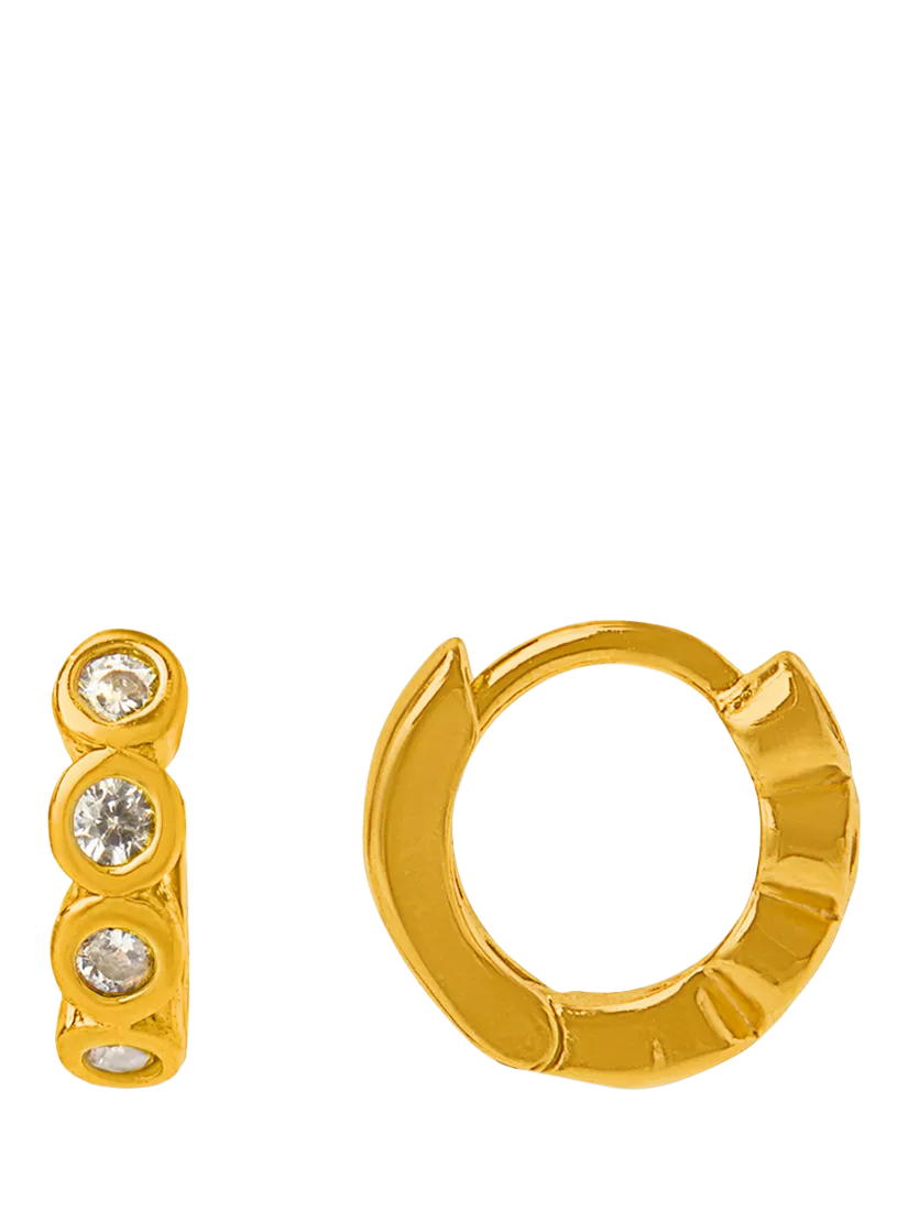 Orelia tiny pavé micro hoop earrings pale gold, UK version