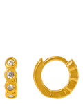 Orelia tiny pavé micro hoop earrings pale gold, UK version