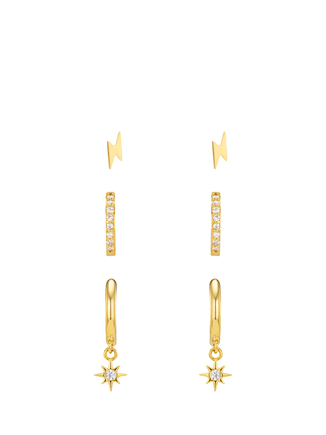 Orelia gold ear stacking set with cubic zirconia, imported from the UK