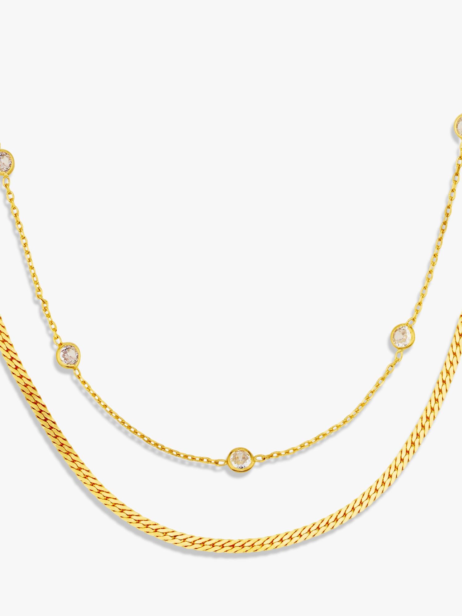Orelia Stationed Snake 2-Row Necklace crystal cubic zirconia, UK version
