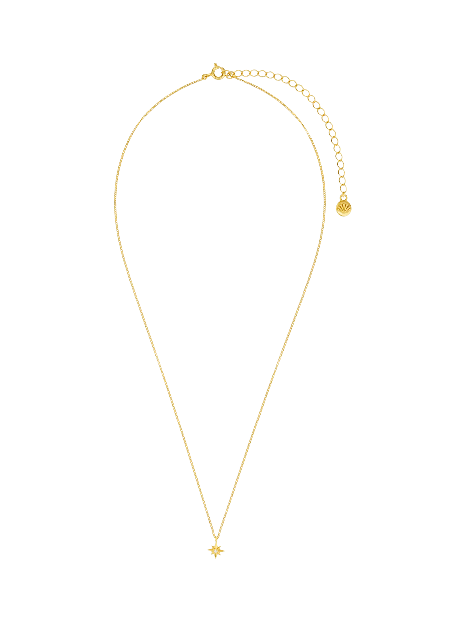 Orelia Starburst Necklace crystal 18ct gold plated 40cm chain, imported from the UK