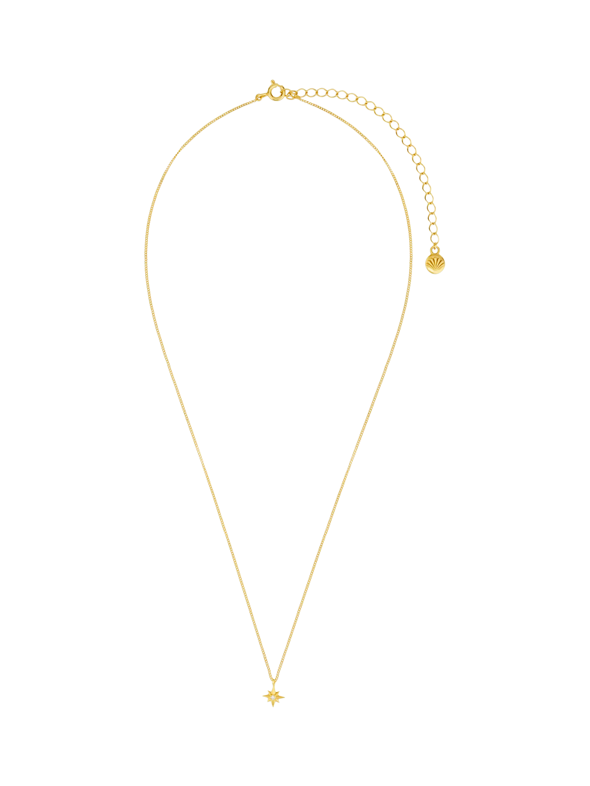 Orelia Starburst Necklace crystal 18ct gold plated 40cm chain, imported from the UK