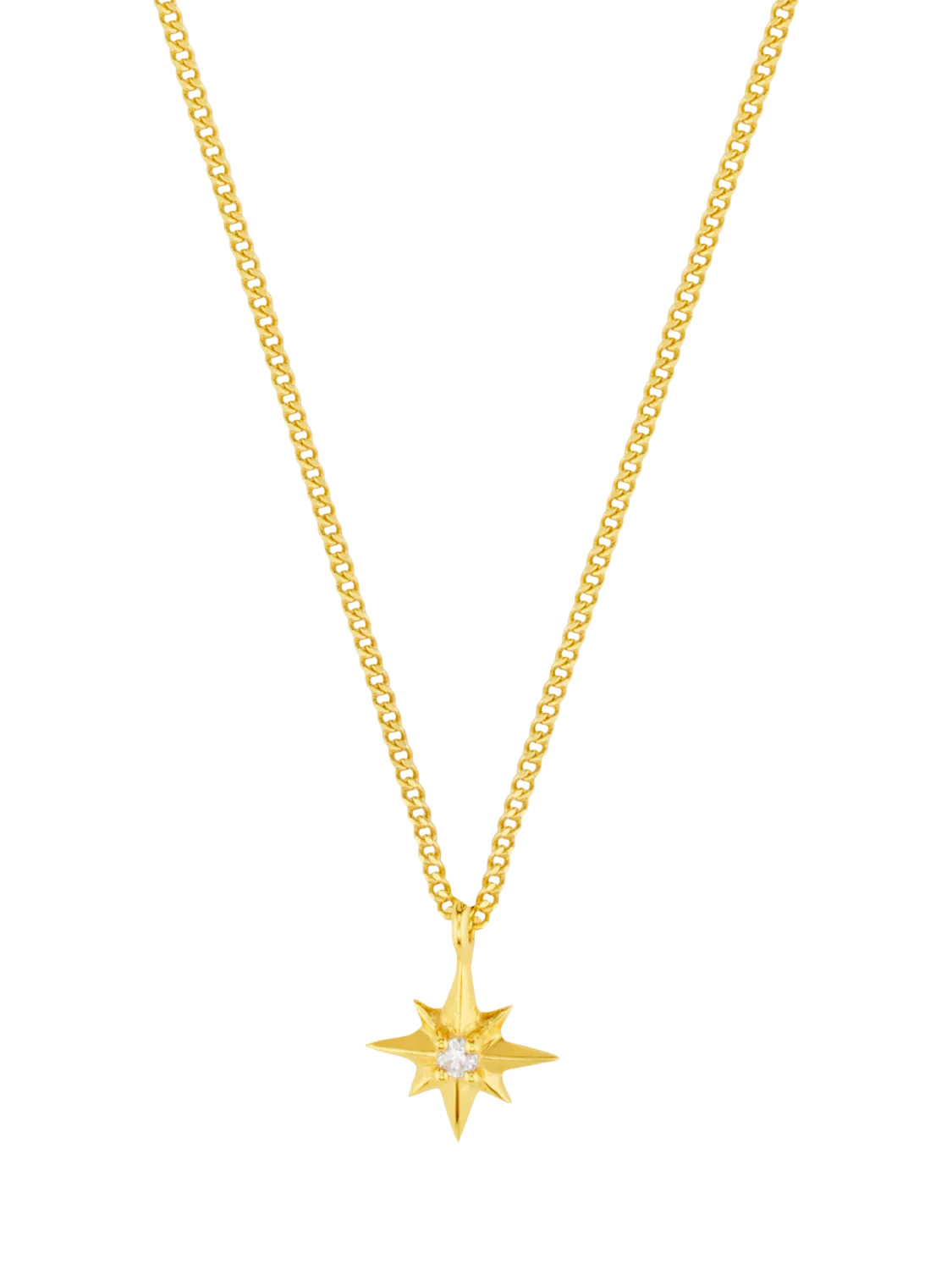 Orelia Starburst Necklace crystal 18ct gold plated 40cm chain, imported from the UK