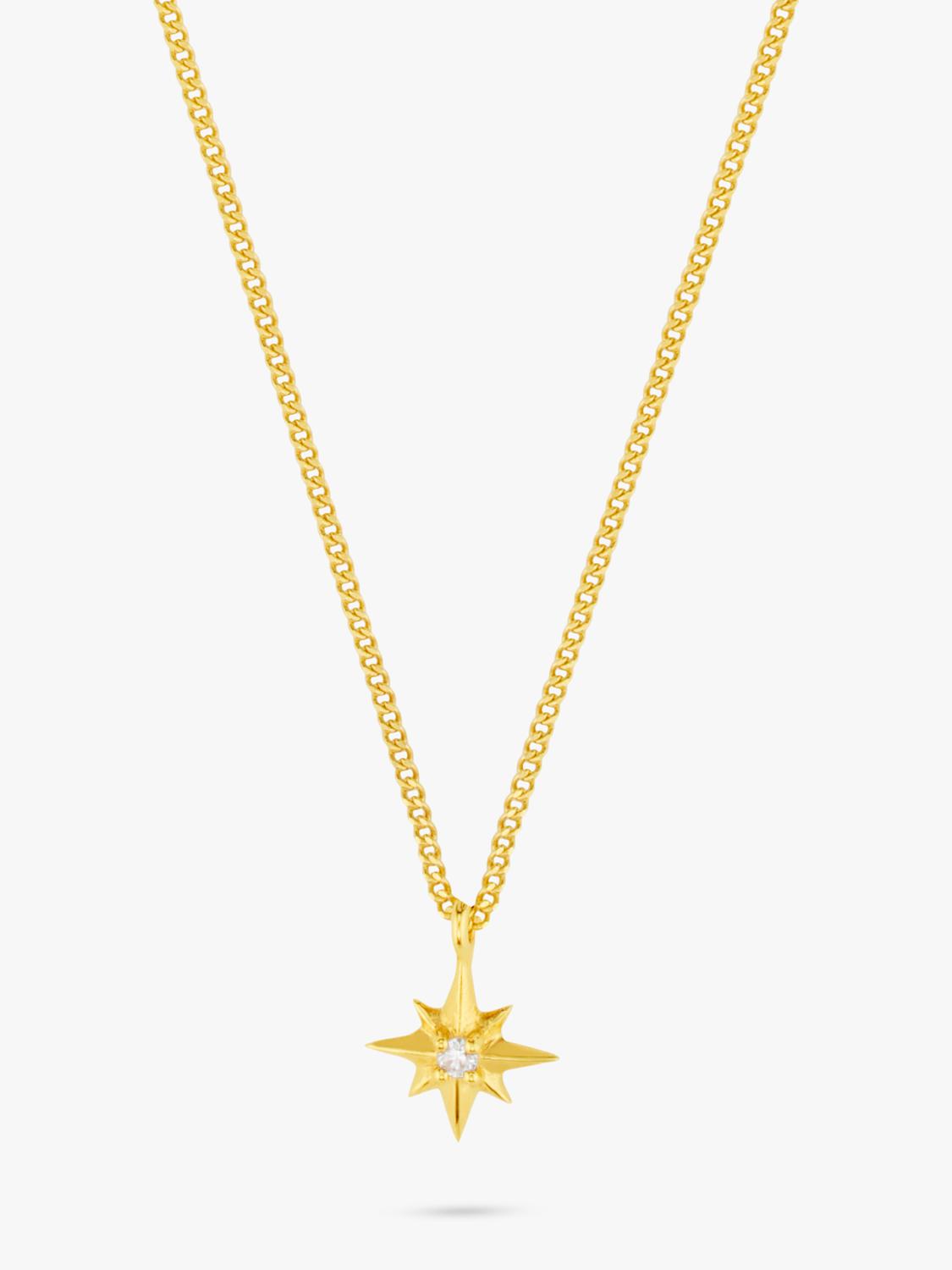 Orelia Starburst Necklace crystal 18ct gold plated 40cm chain, imported from the UK