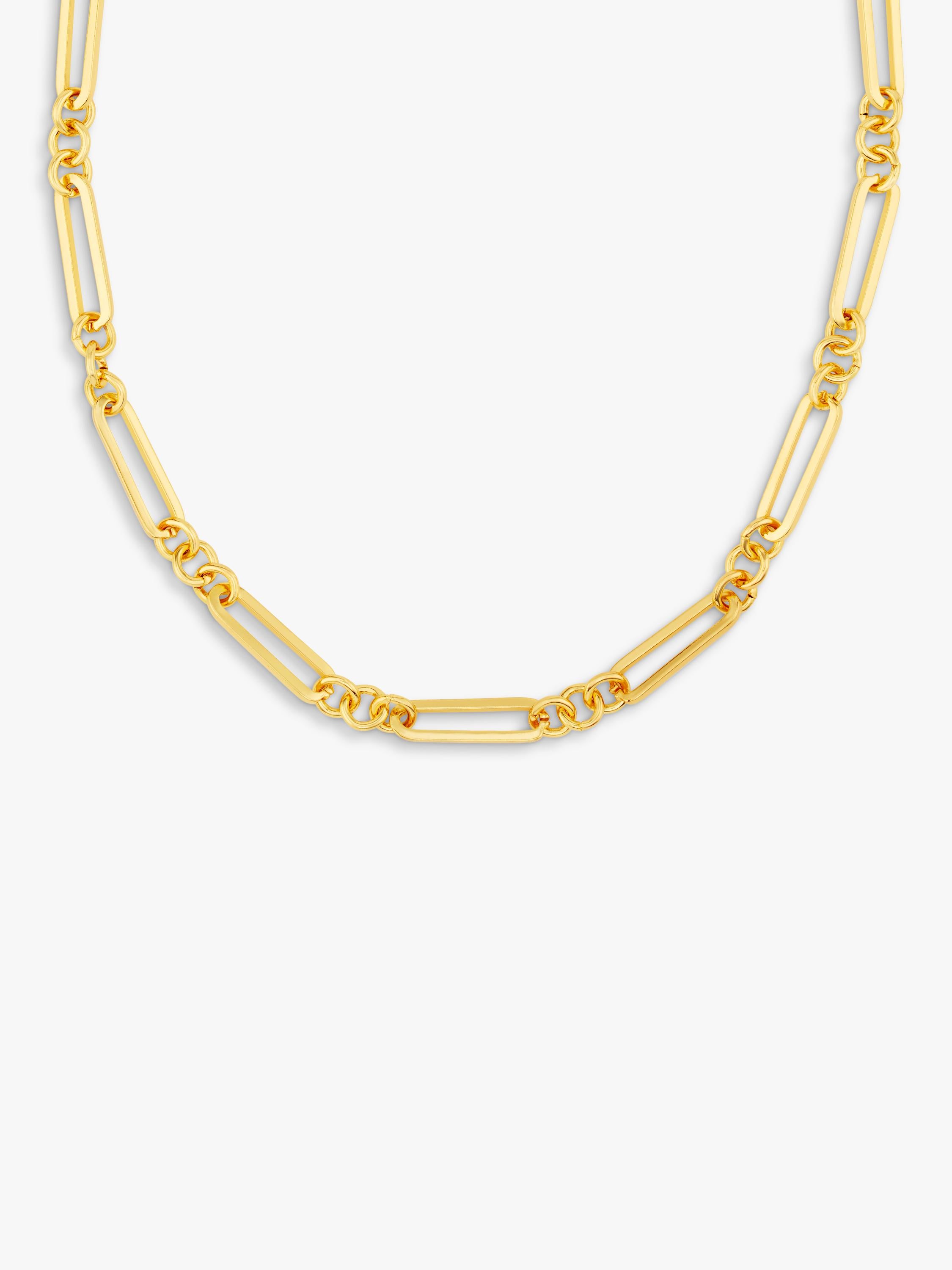 Orelia open rectangular link necklace pale gold 16cm extender, imported from the UK