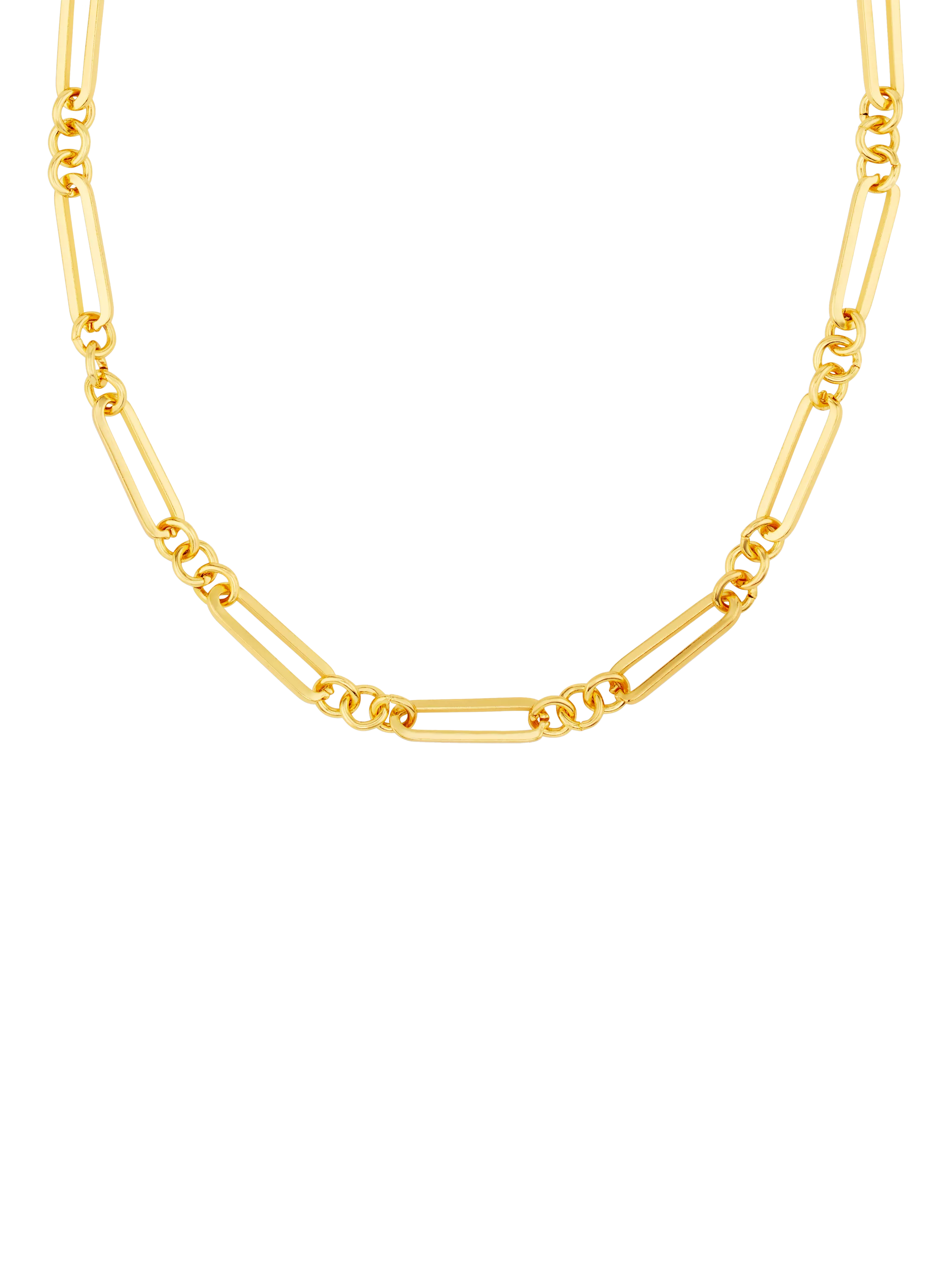 Orelia open rectangular link necklace pale gold 16cm extender, imported from the UK