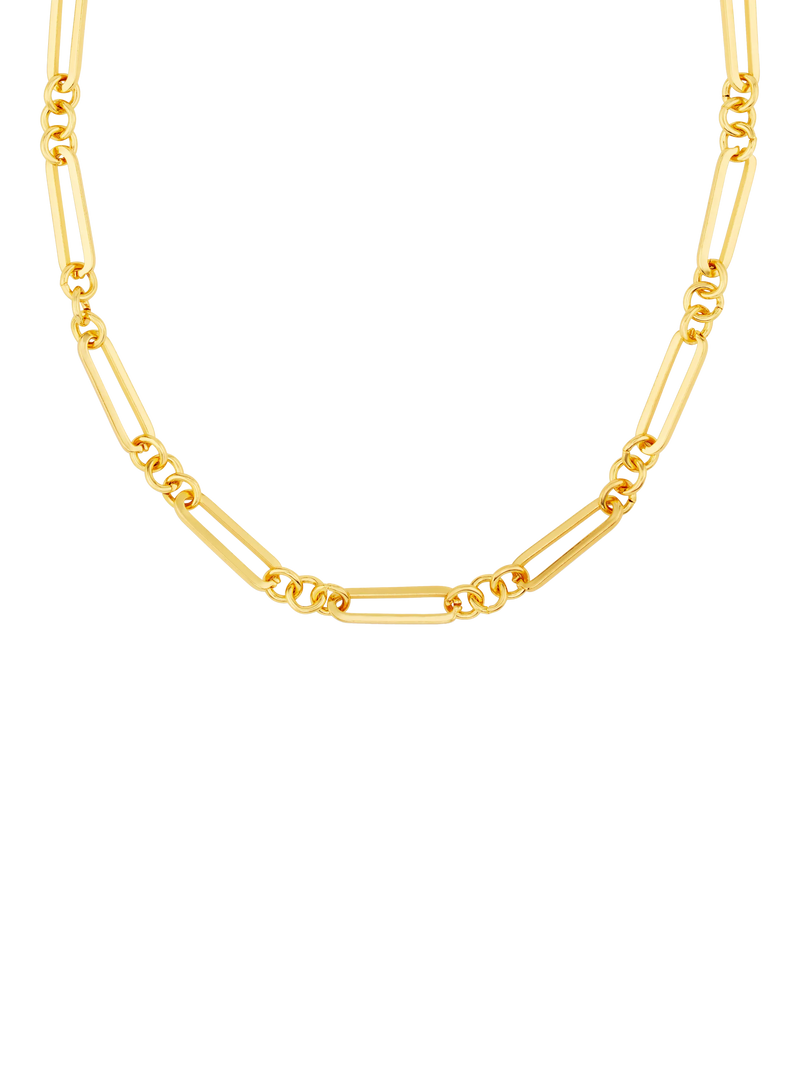 Orelia open rectangular link necklace pale gold 16cm extender, imported from the UK