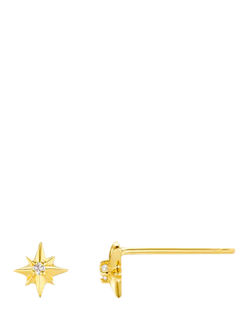 Orelia starburst stud earrings gold - British product