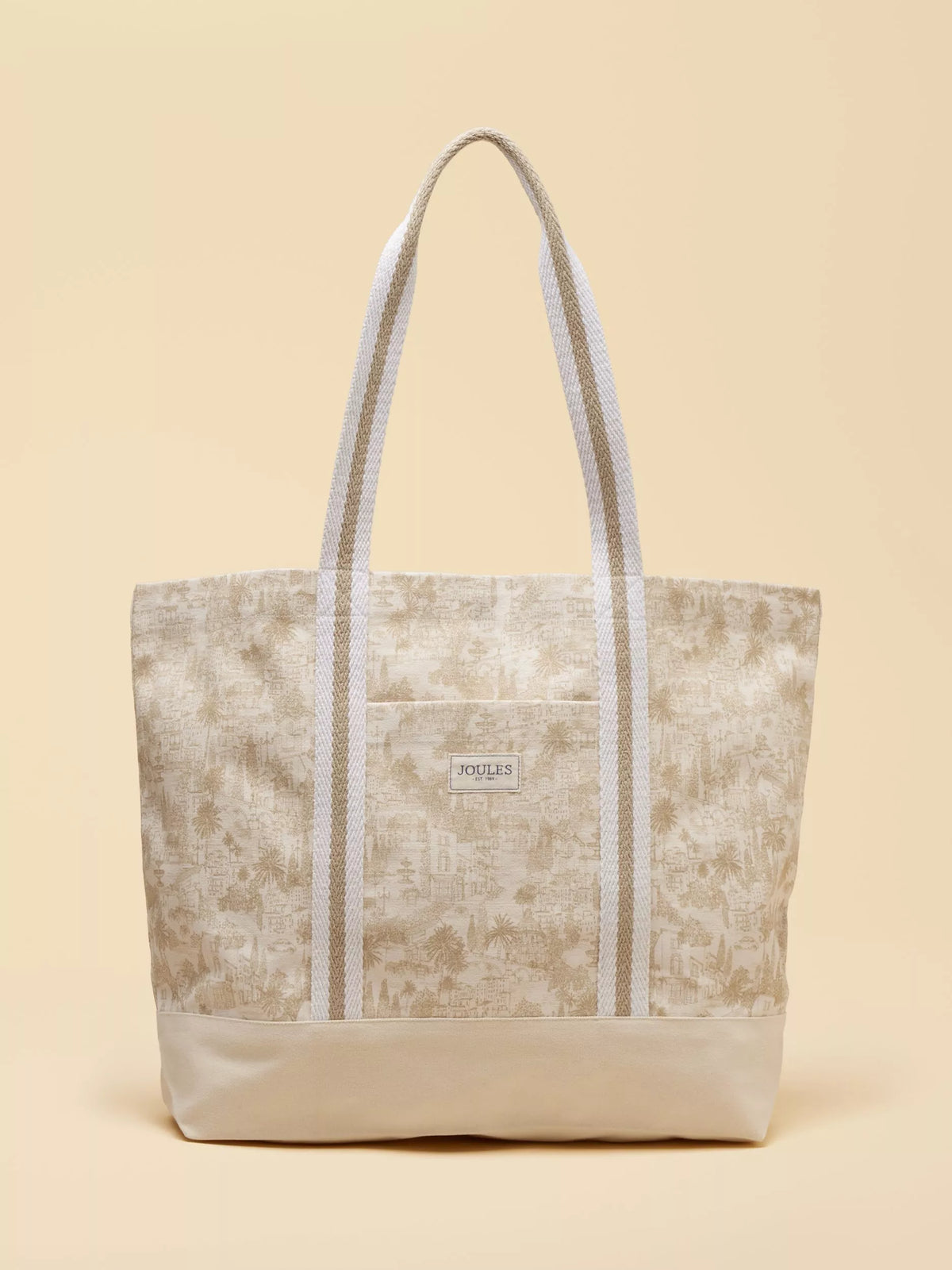 Joules Promenade canvas tote bag natural, imported from the UK