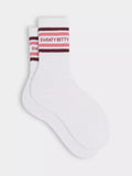 Sweaty Betty Varsity Slogan Sports Socks, White/Melrose Pink, 2-5