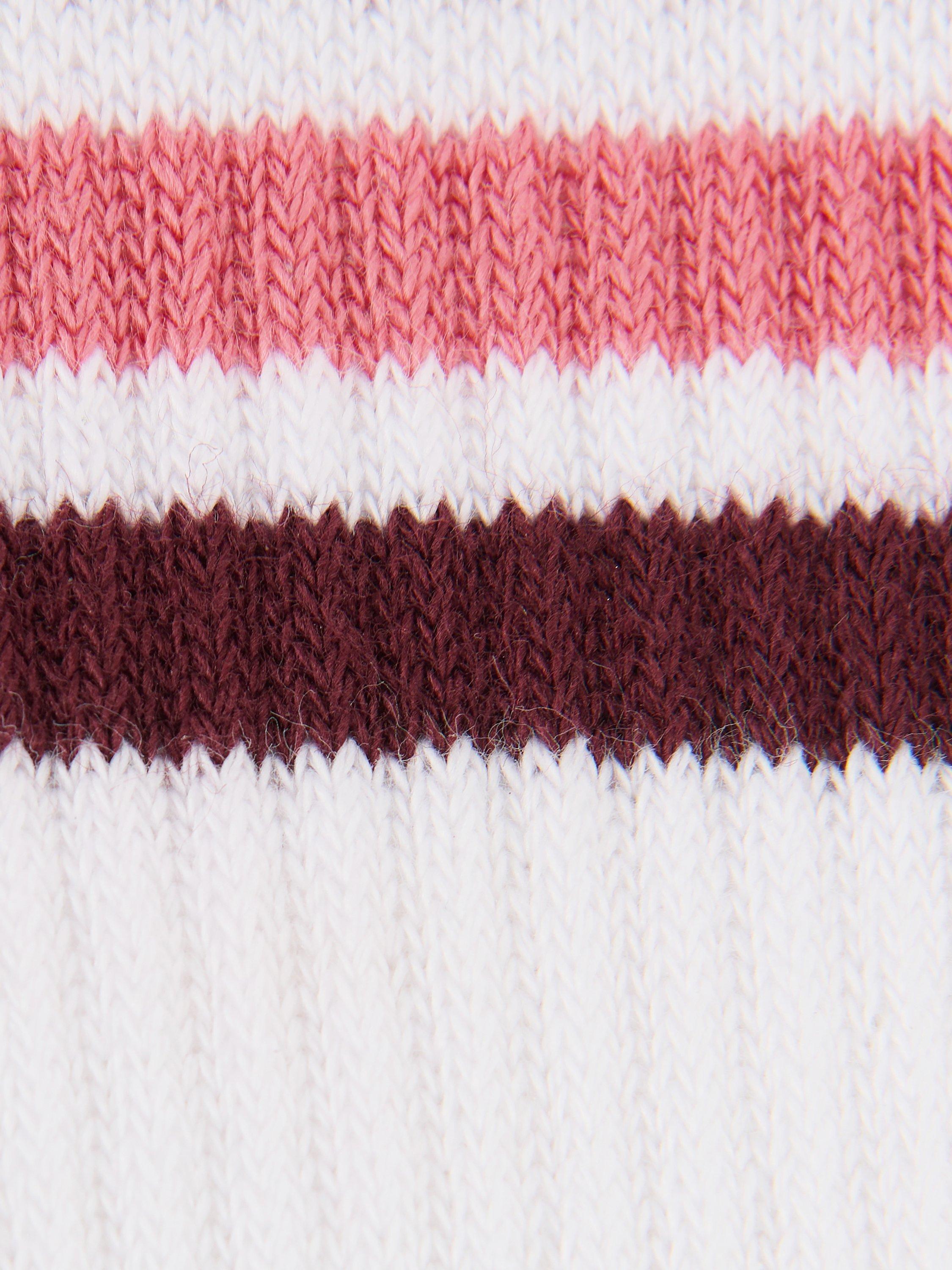 Sweaty Betty Varsity Slogan Sports Socks White/Melrose Pink, imported from the UK