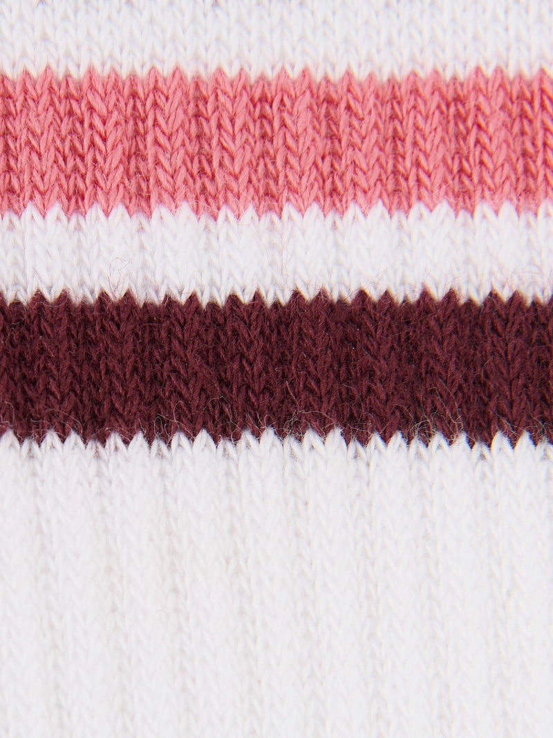 Sweaty Betty Varsity Slogan Sports Socks White/Melrose Pink, imported from the UK