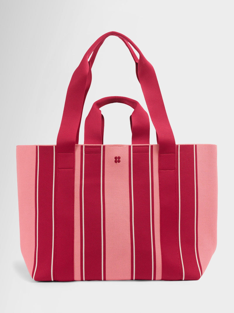 Sweaty Betty knitted stripe beach bag Melrose Pink - British product