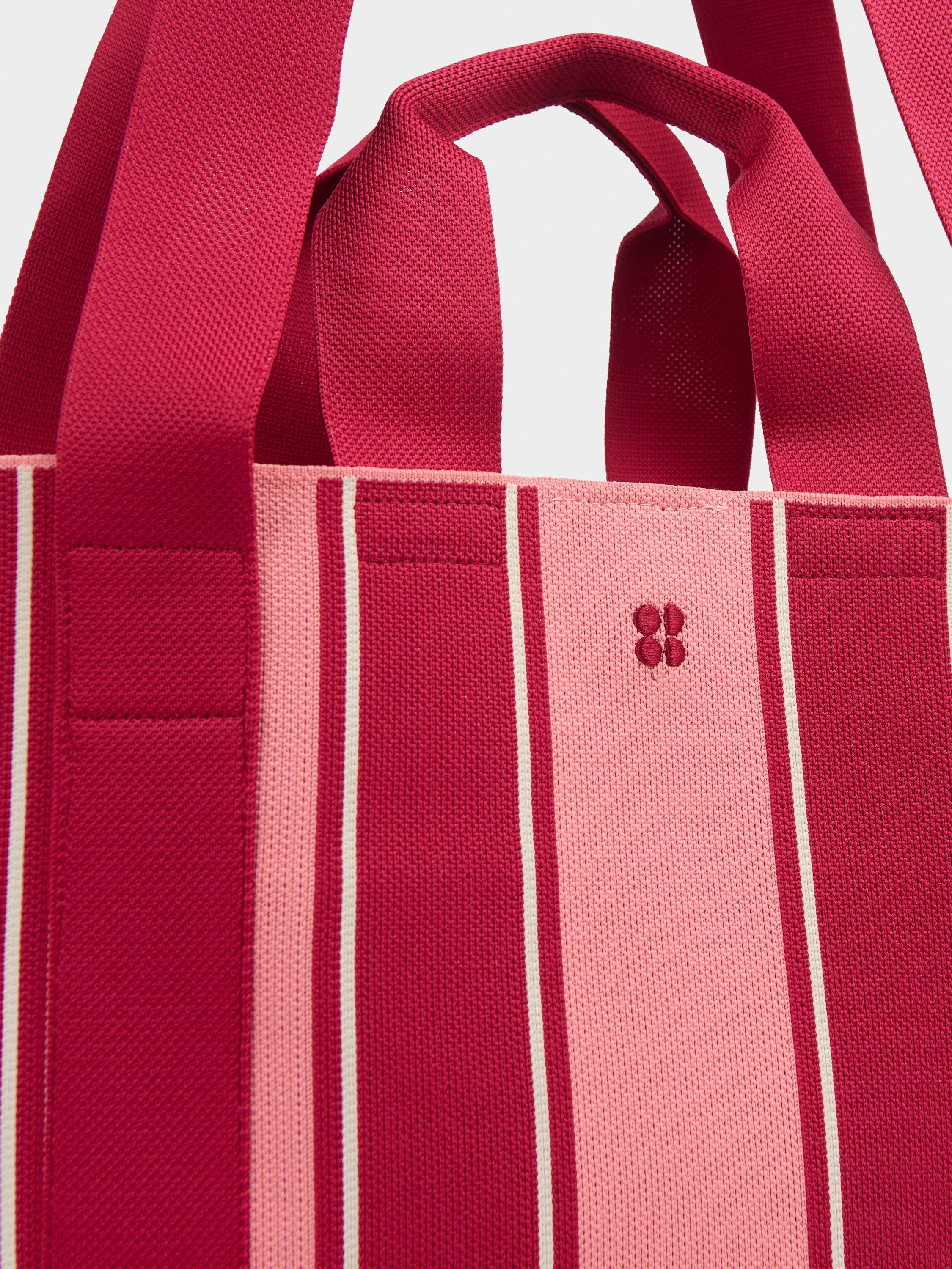 Sweaty Betty knitted stripe beach bag Melrose Pink - British product