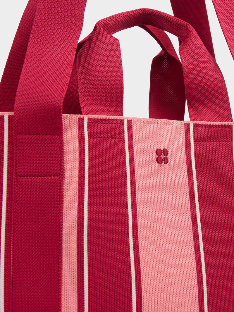 Sweaty Betty knitted stripe beach bag Melrose Pink - British product