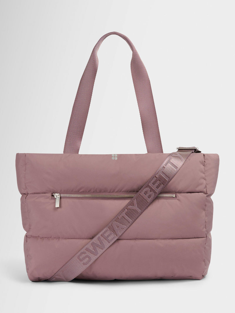 Sweaty Betty Nimbus Roam tote bag in purple, UK version