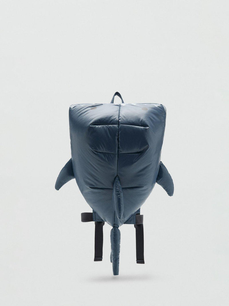 Mango Kids Shark Backpack blue plush design - British product
