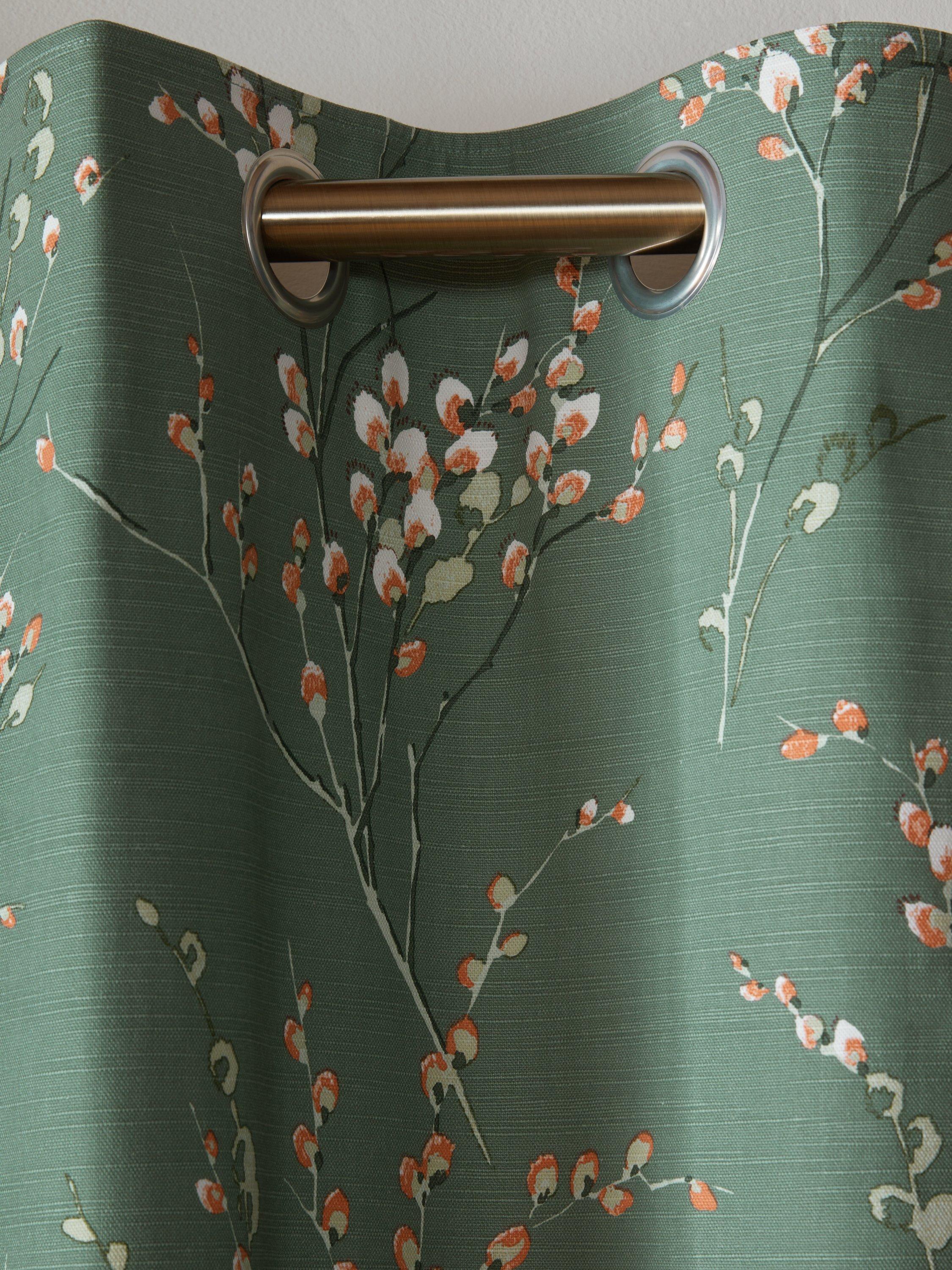 Laura Ashley Pussy Willow blackout curtains fern green, imported from the UK