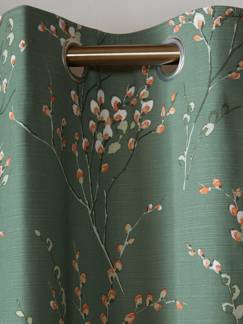 Laura Ashley Pussy Willow blackout curtains fern green, imported from the UK
