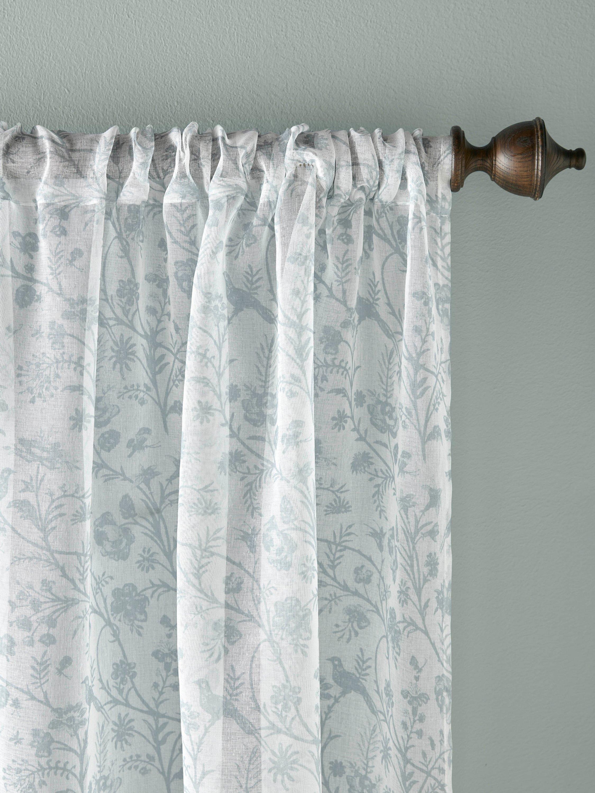 Laura Ashley slot top voile panel duckegg 137cm, UK version
