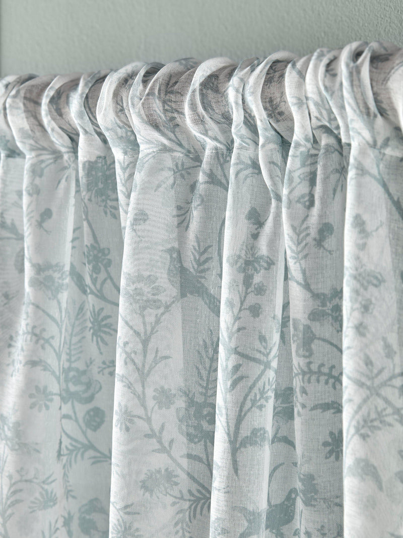 Laura Ashley slot top voile panel duckegg 137cm, UK version