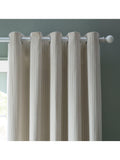 Laura Ashley Cornish Chenille Stripe Natural lined eyelet curtains W112x137cm, UK version