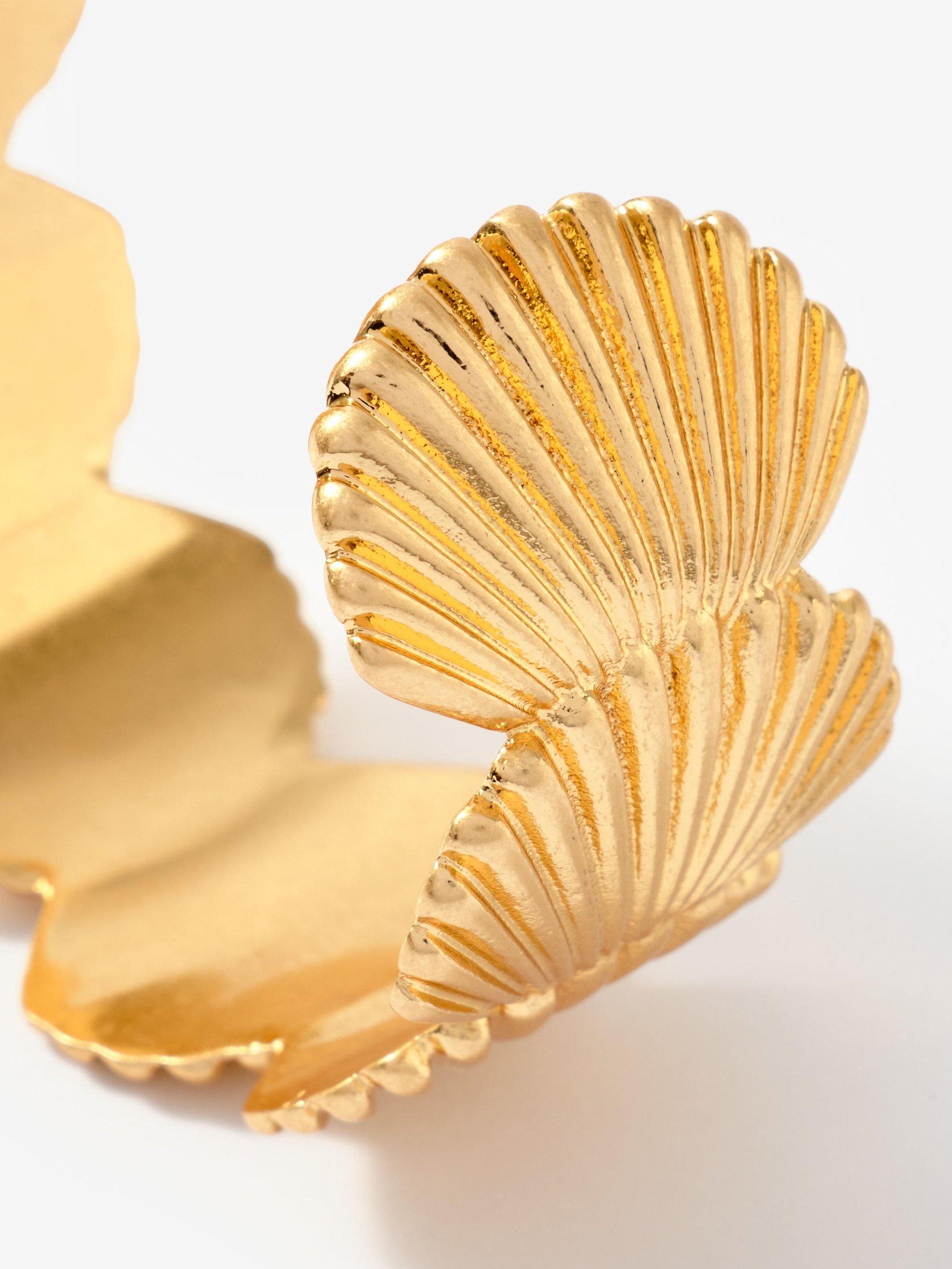 Mint Velvet gold shell cuff - open design, imported from the UK