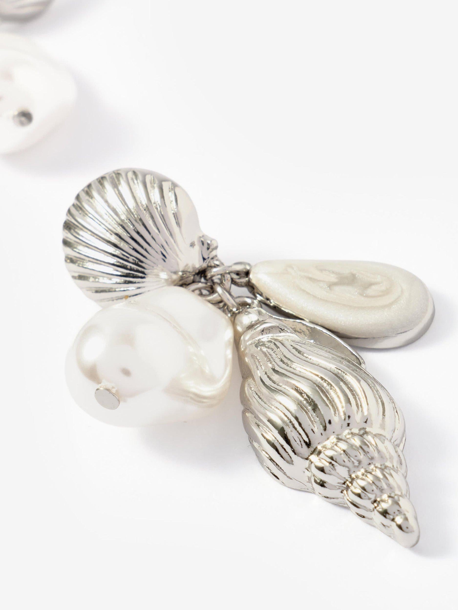 Mint Velvet pearl drop shell earrings 5cm - British product