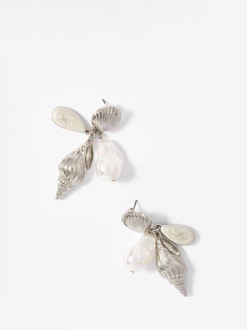 Mint Velvet pearl drop shell earrings 5cm - British product