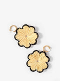 Mint Velvet raffia flower drop earrings natural gold - British product
