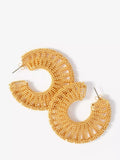 Mint Velvet beaded half hoop earrings in gold, UK version