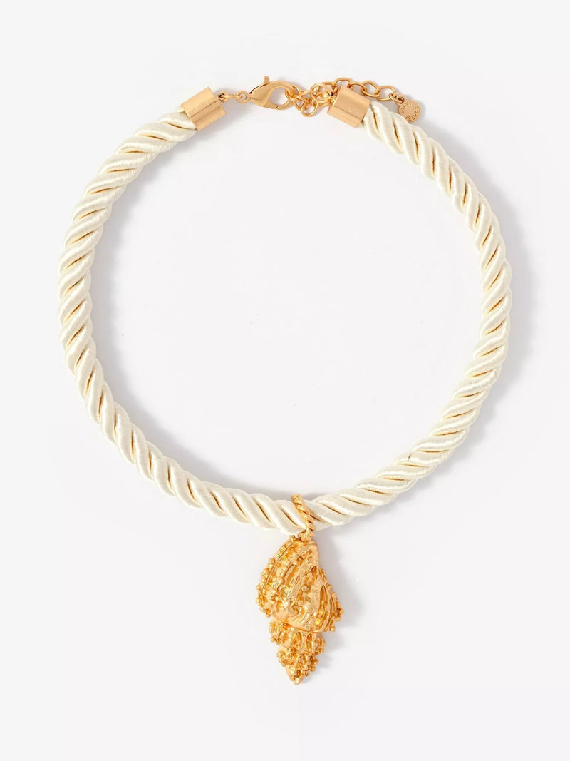 Mint Velvet gold shell rope necklace, UK version