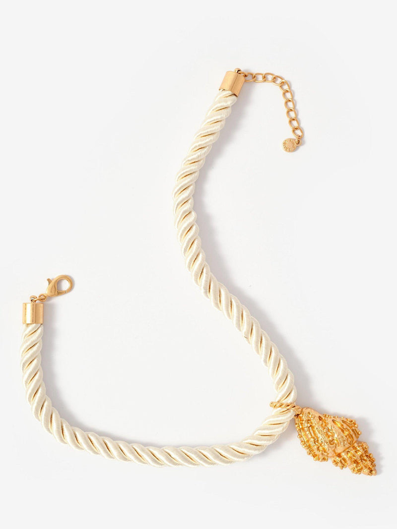 Mint Velvet gold shell rope necklace, UK version
