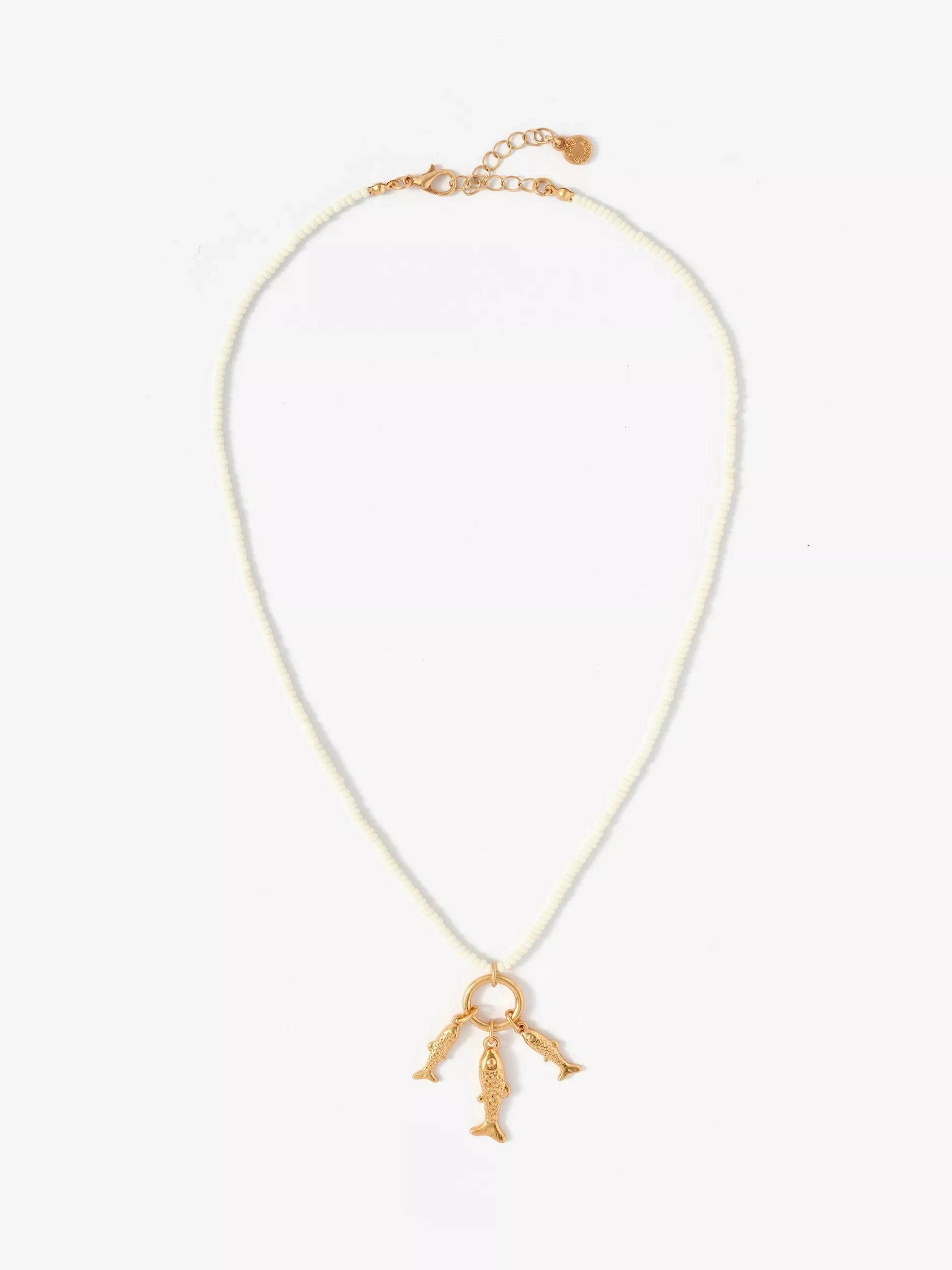 Mint Velvet fish charm necklace gold 47cm, imported from the UK