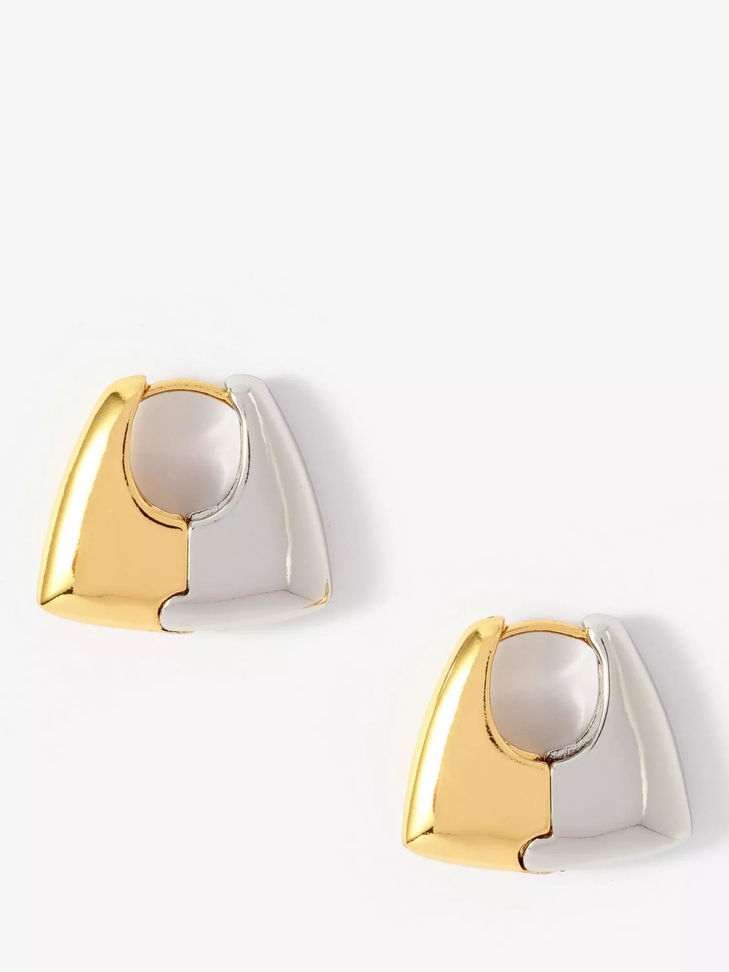 Mint Velvet two-tone hoop earrings gold silver, imported from the UK