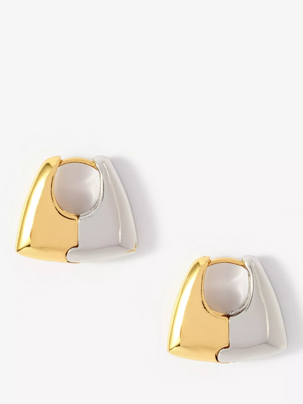 Mint Velvet two-tone hoop earrings gold silver, imported from the UK