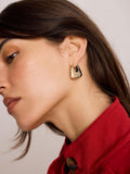 Mint Velvet two-tone hoop earrings gold silver, imported from the UK