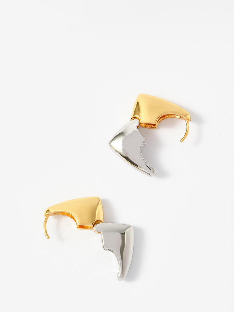 Mint Velvet two-tone hoop earrings gold silver, imported from the UK