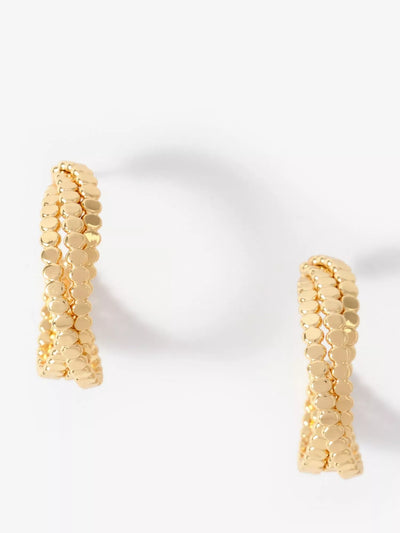 John Lewis Mint Velvet Cross Over Hoop Earrings, Gold- Buy online at McGrocer